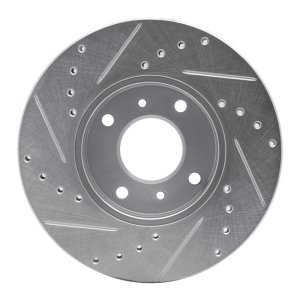 Infiniti G20 Brake Rotor (1) - Front Right - R1 Concepts - Drilled & Slotted - Silver - `93-`06